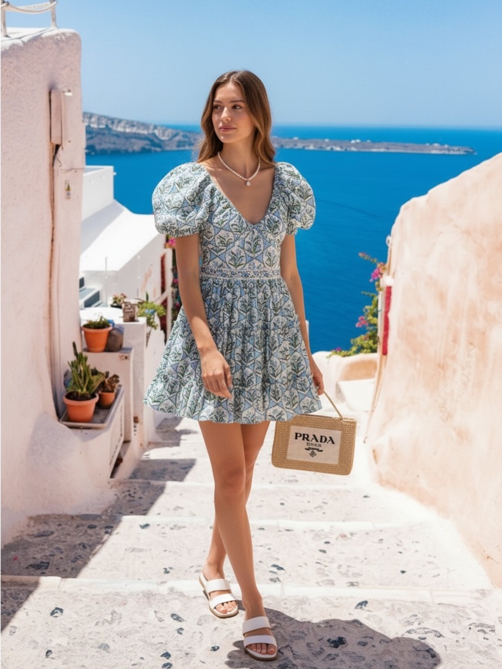 Agua by Agua Bendita Manzanilla Celeste Mini Dress Size XS